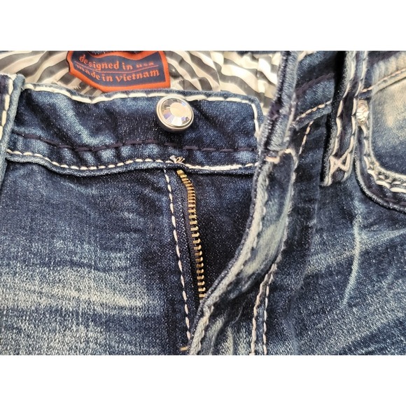 Rock Revival Rosalie Skinny Jeans Womens 28 Embellished Rhinestone Pockets - Picture 7 of 14